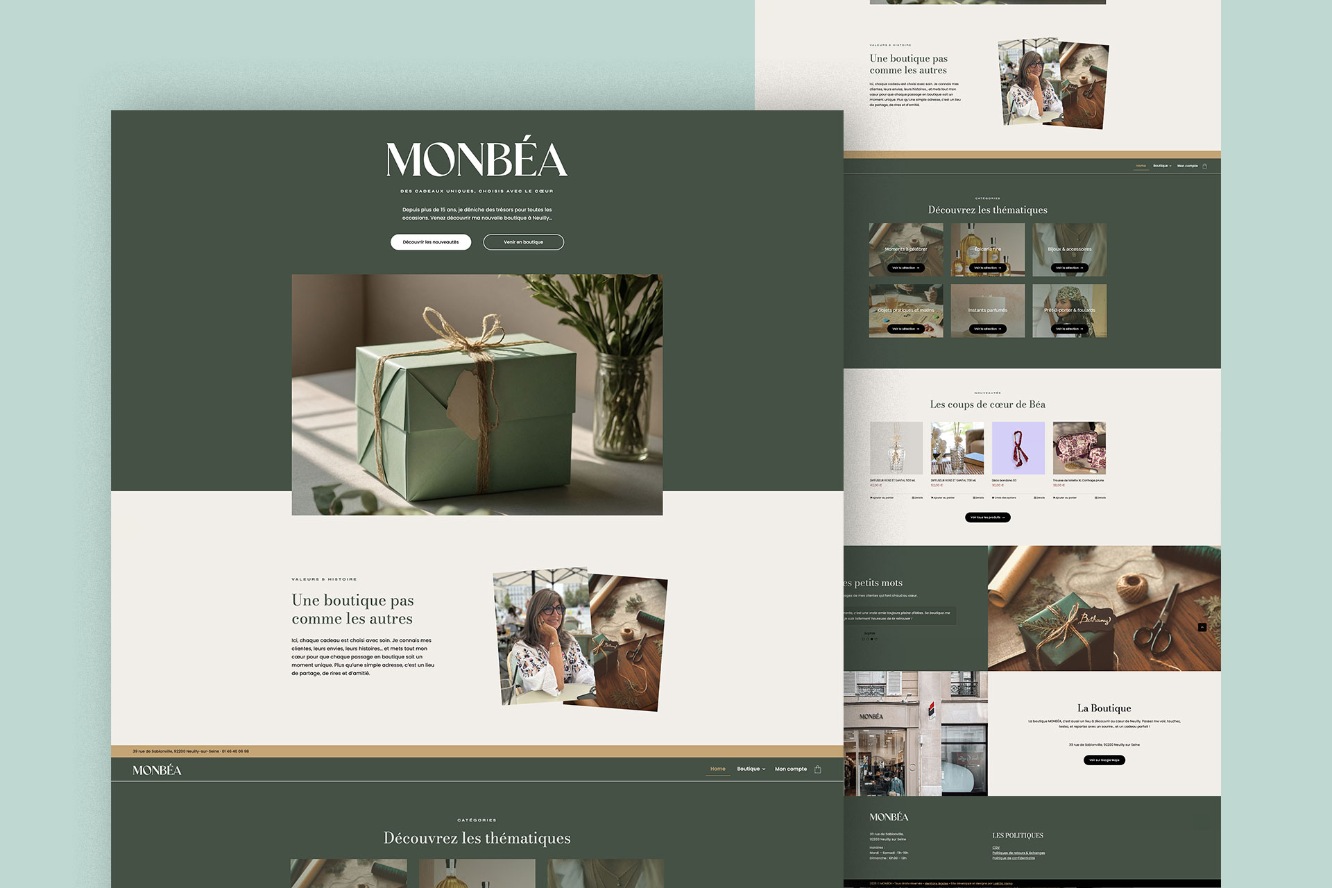 web design et developpement MonBéa wordpress